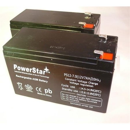 POWERSTAR PowerStar PS12-7-2Pack-7 2 Pack - Battery Replacement Enduring 6-Dw-7 12V 7Ah Battery PS12-7-2Pack-7